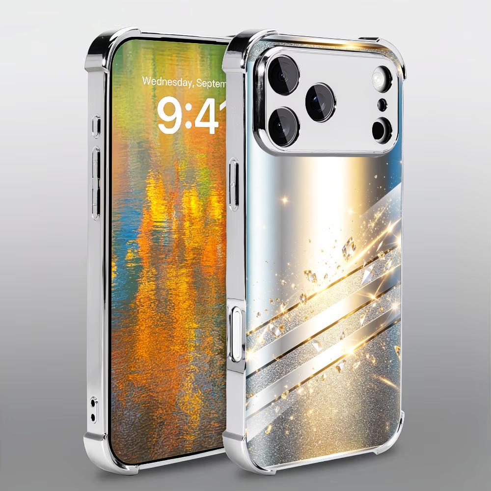 Phone Cases Rhode - Luksusowe minimalistyczne srebrne szklane etui na