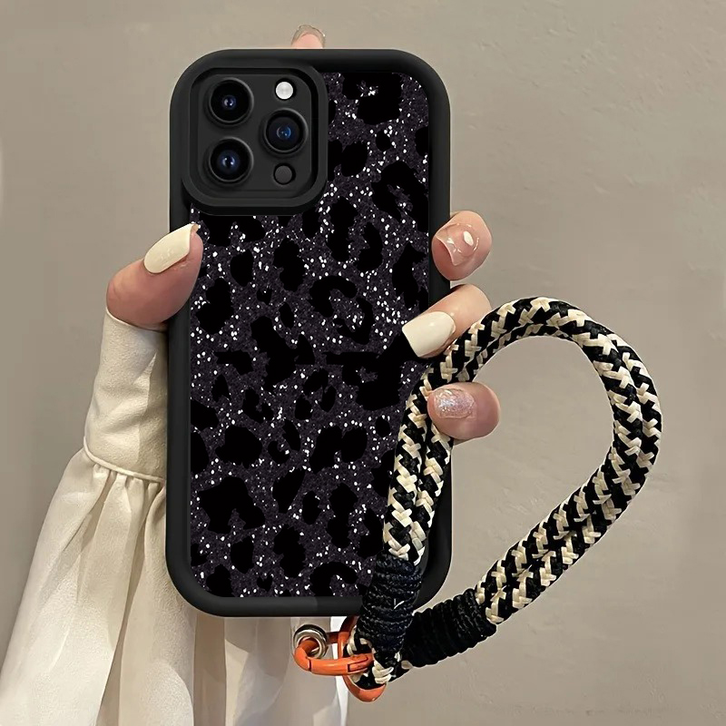 Phone Cases With Loop - Czarne etui na telefon z motywem